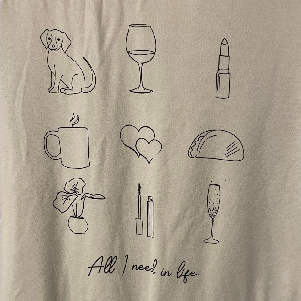 Apt. 9 Cream Graphic Tee with Illustrations